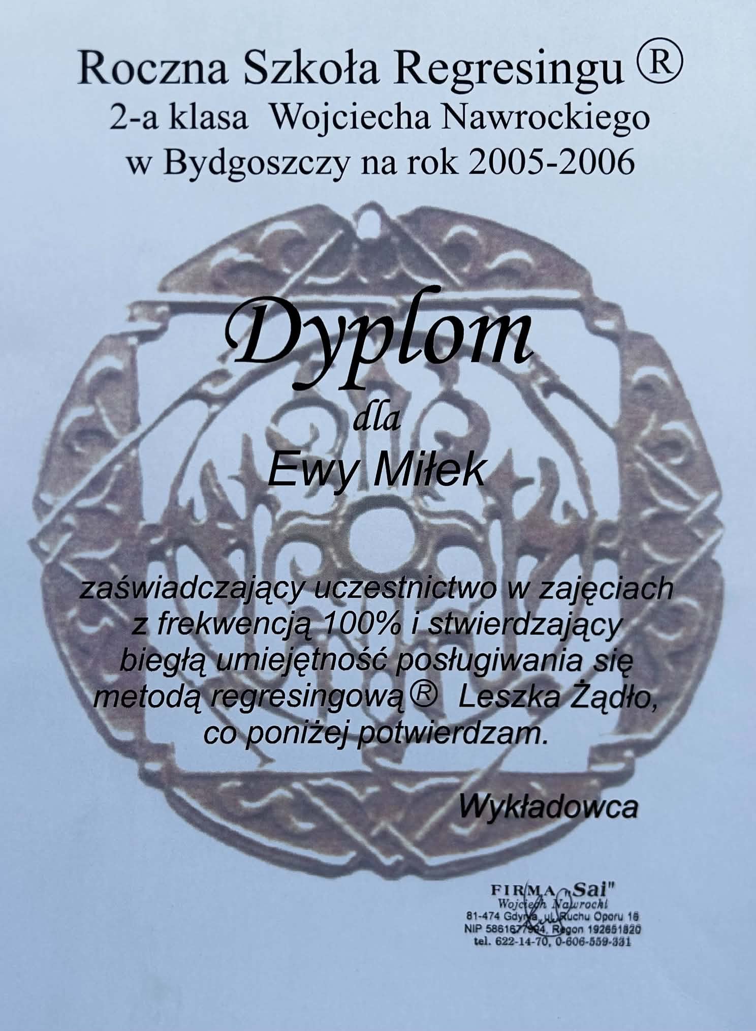 Regresing School — second year — Ewa Miłek