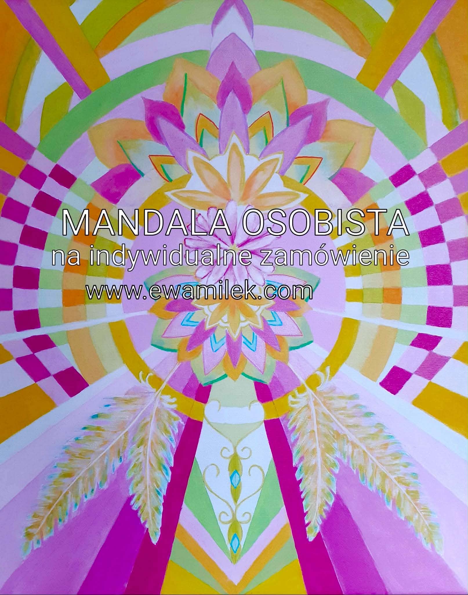 Purple and green mandala — commissioned painting by Ewa Miłek