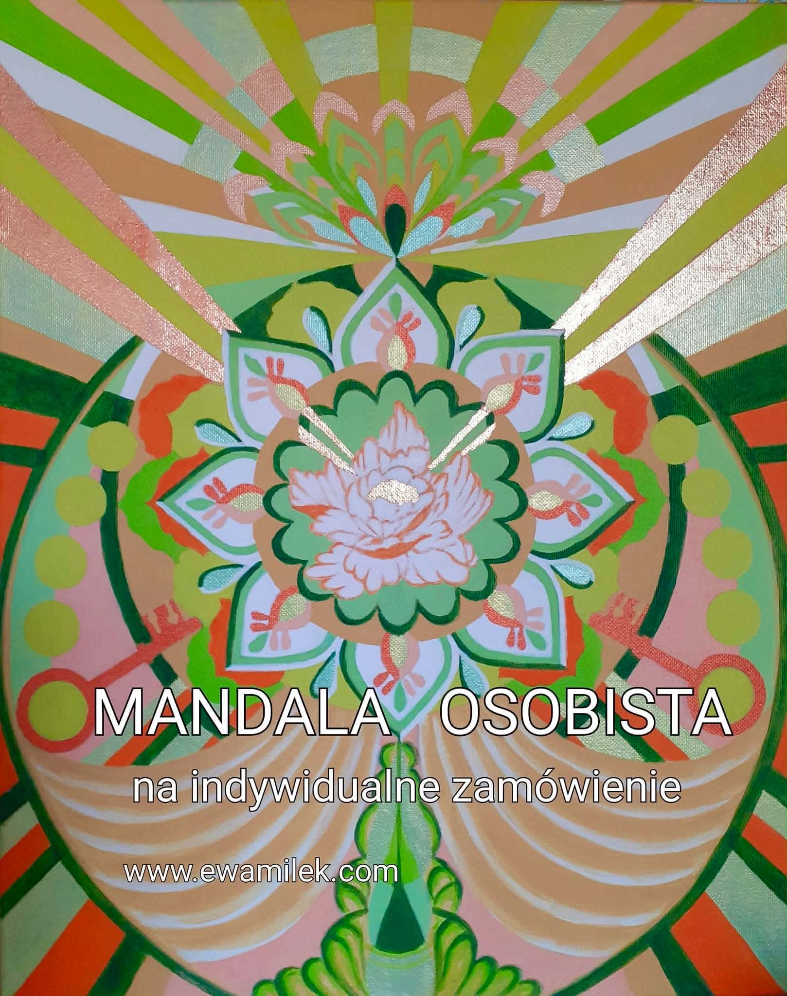 Green mandala — commissioned painting by Ewa Miłek