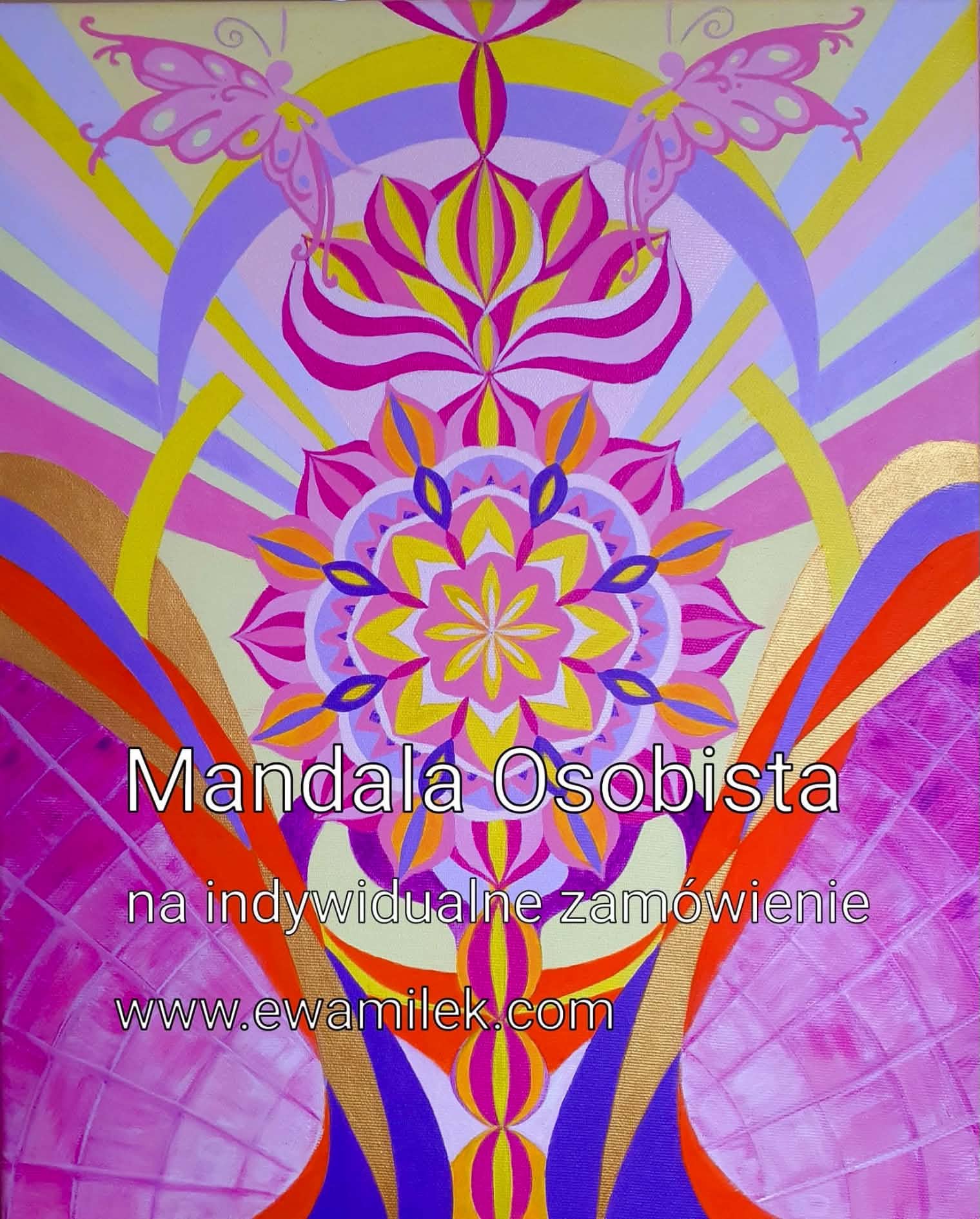 Pink and purple mandala — commissioned painting by Ewa Miłek