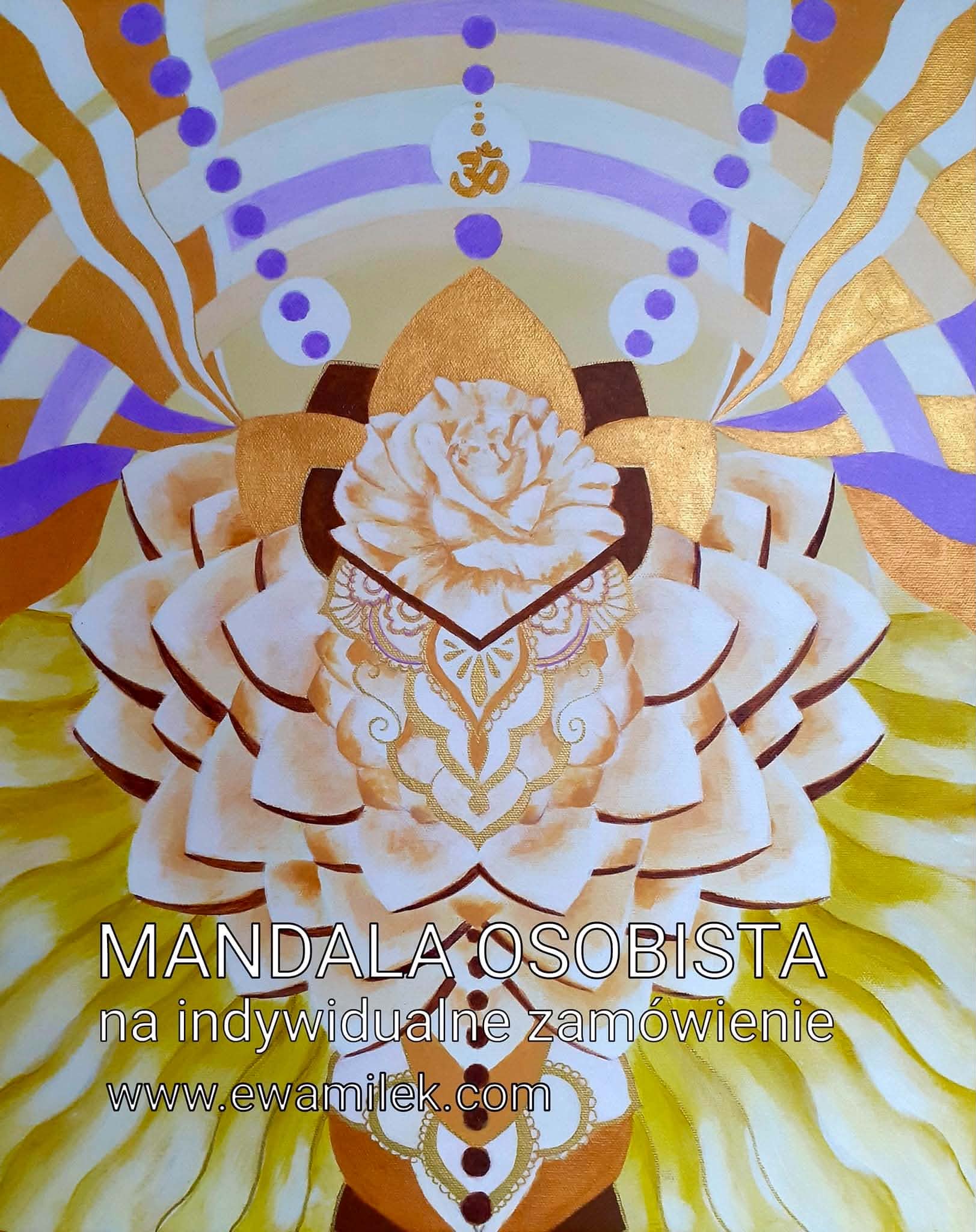Gold and white mandala — commissioned painting by Ewa Miłek
